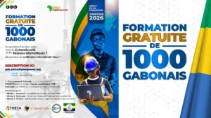 Africa Digiempower un programme de THEYA by Cybastion va former 1000 jeunes gabonais aux métiers du numérique et de la cybersécurité. Visuel réaliser par adambita237(adatheartist)
