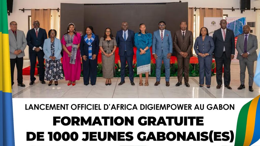 Lancement officiel d’Africa DigiEmpower au Gabon-Africa DigiEmpower formations gratuites pour les jeunes. design by adambita237
